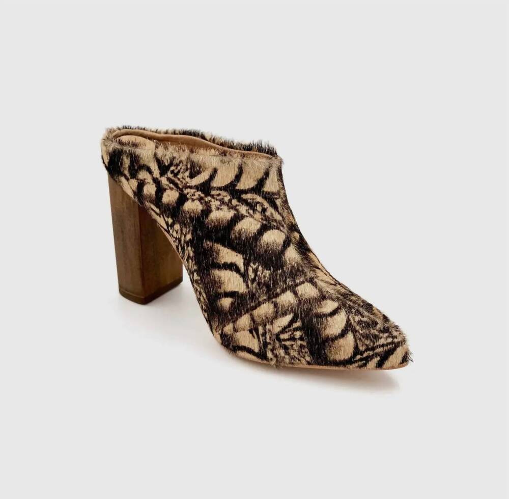 NEW CHRISTINA LOMBARDI women's zermatt block heeled mule in feather